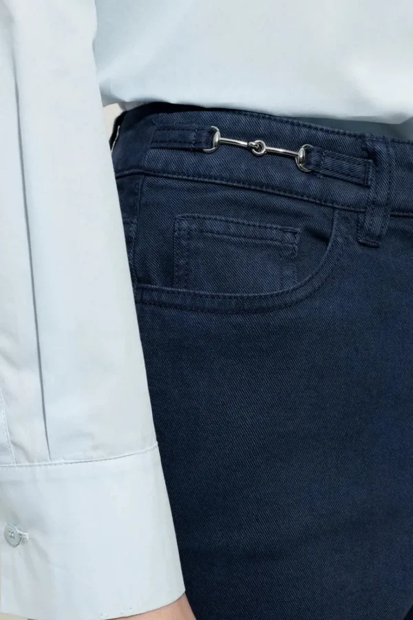 LUISA CERANO Navy Baby Flare Jeans