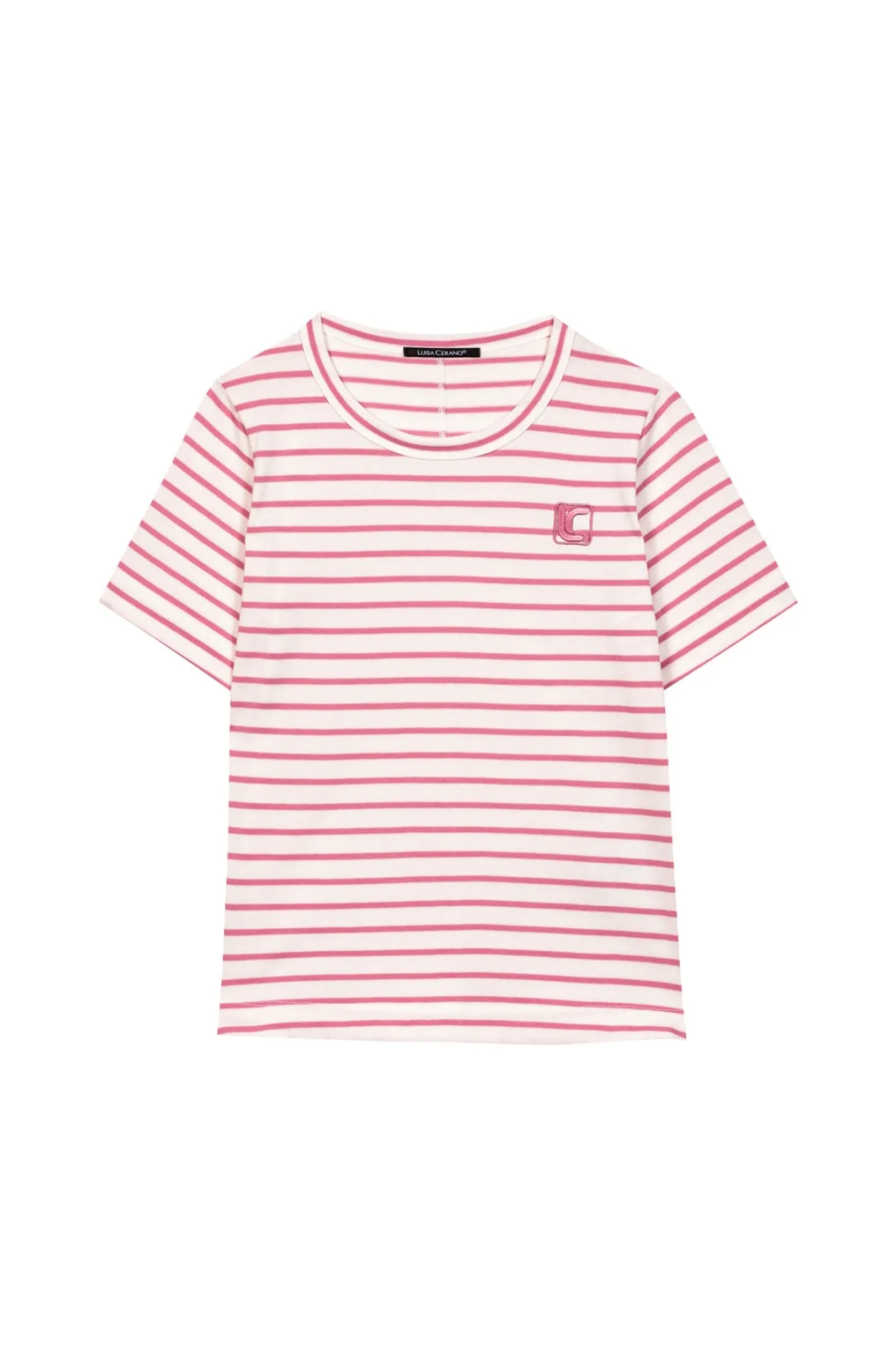 luisa_cerano_pink_striped_0.webp LUISA CERANO Pink Striped T-shirt