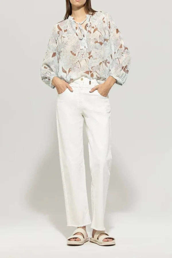 LUISA CERANO Tunic blouse with floral print