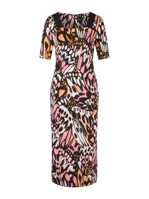 MARC CAIN Black Dress With Colourful Butterfly Design