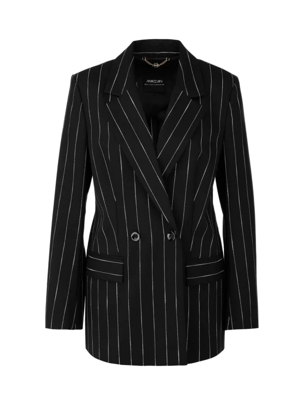 MARC CAIN Black With White Stripes Jacket