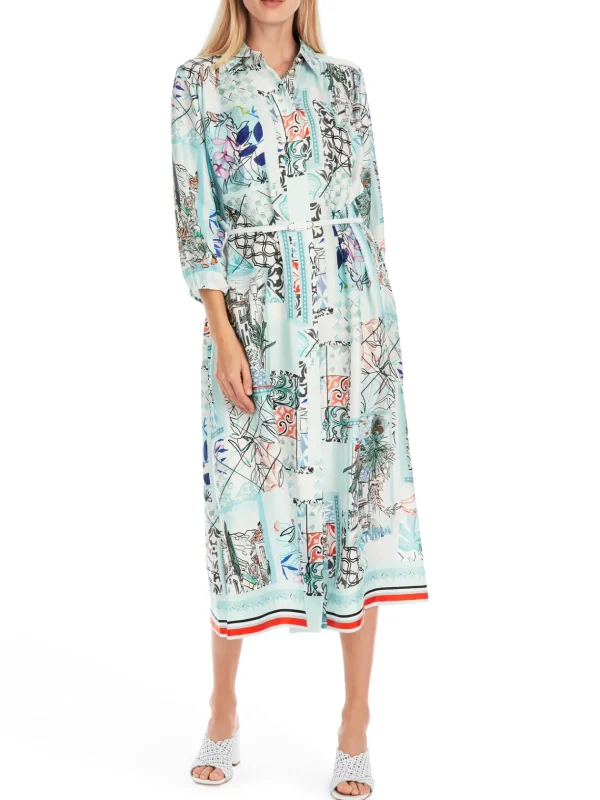 MARC CAIN Blue Patterned Dress