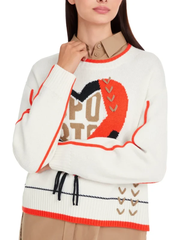 MARC CAIN Cream Heart Sweater