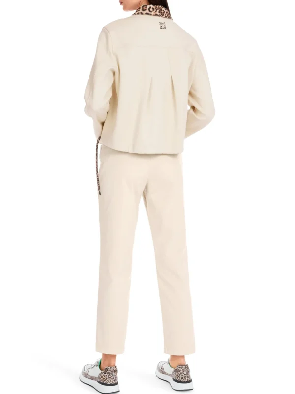 MARC CAIN Cream Jacket With Leopard Print