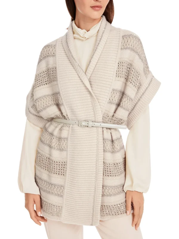 MARC CAIN Cream Sparkly Cardigan