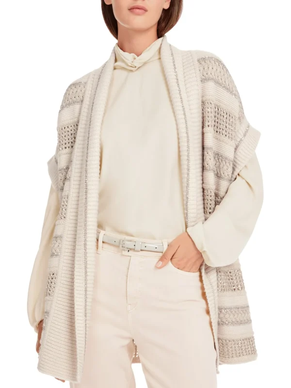 MARC CAIN Cream Sparkly Cardigan