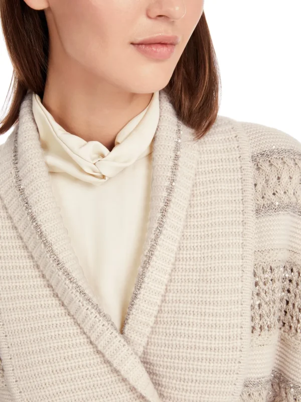MARC CAIN Cream Sparkly Cardigan