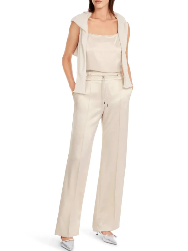 MARC CAIN Cream trousers with fine shimmer