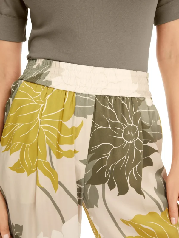 MARC CAIN Floral Fine Silk Trousers