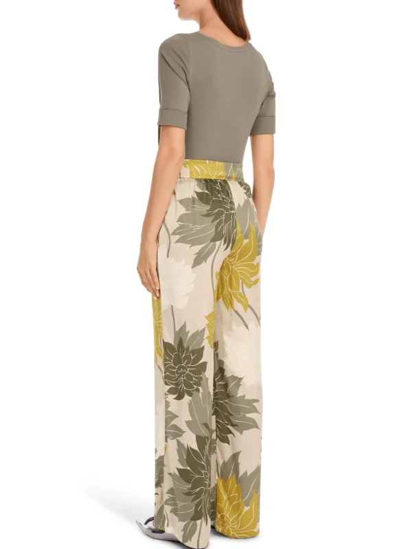 MARC CAIN Floral Fine Silk Trousers