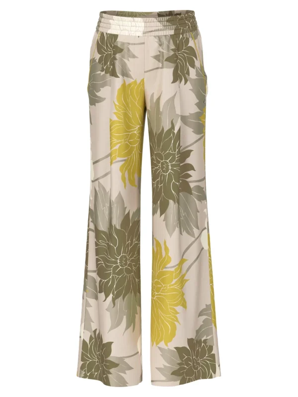 MARC CAIN Floral Fine Silk Trousers