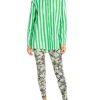 MARC CAIN Green & White Striped Shirt