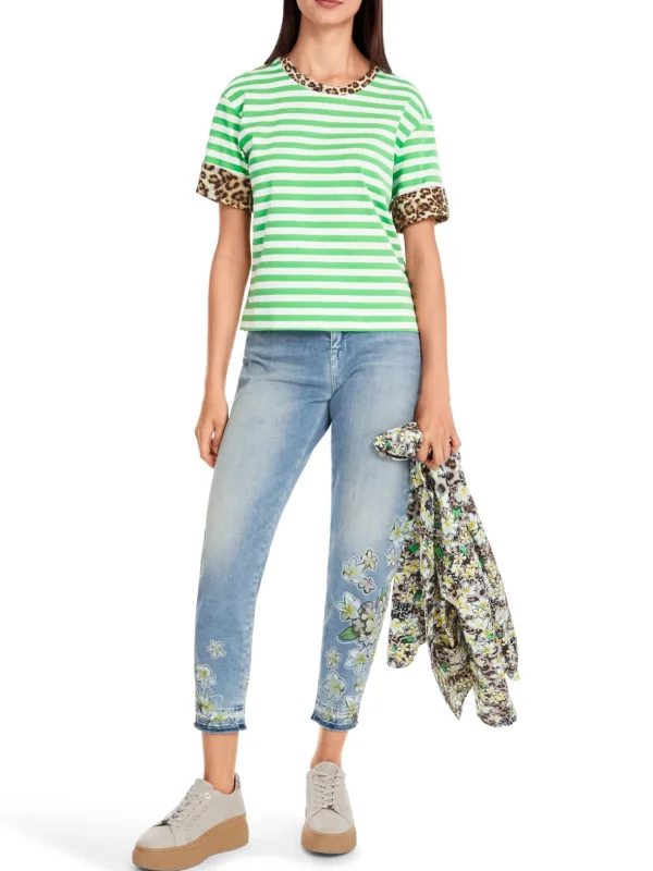 MARC CAIN Green Stipe t-Shirt