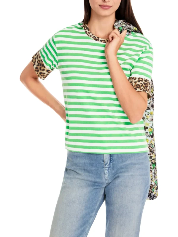 MARC CAIN Green Stipe t-Shirt