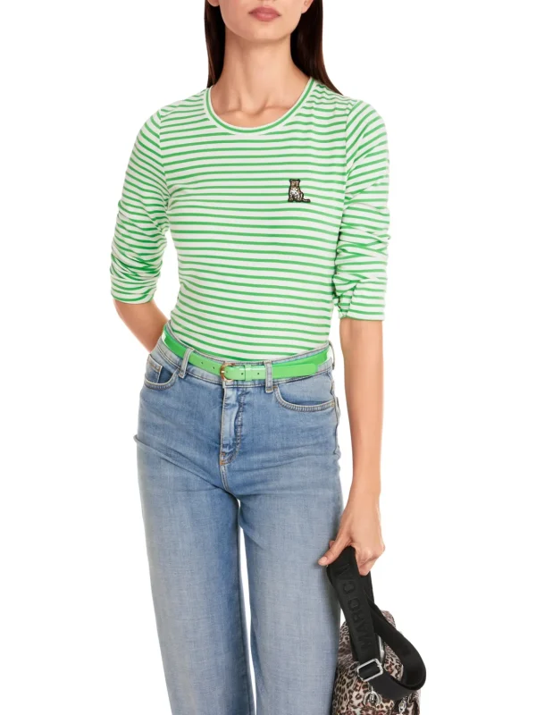 MARC CAIN Green Stipe t-Shirt Long Sleeve