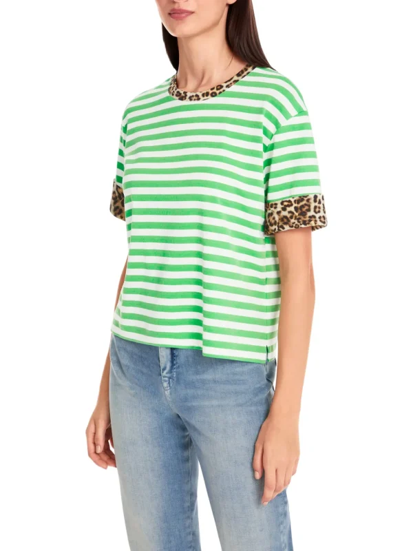 MARC CAIN Green Stipe t-Shirt