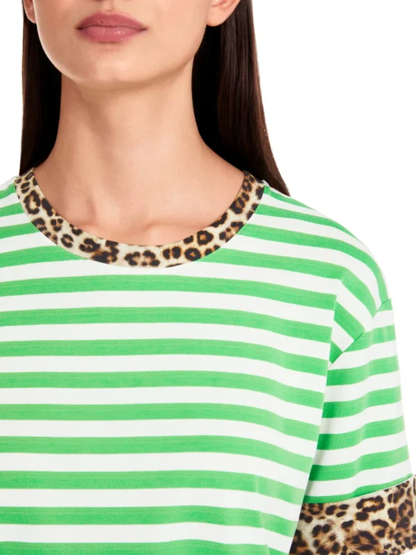 MARC CAIN Green Stipe t-Shirt