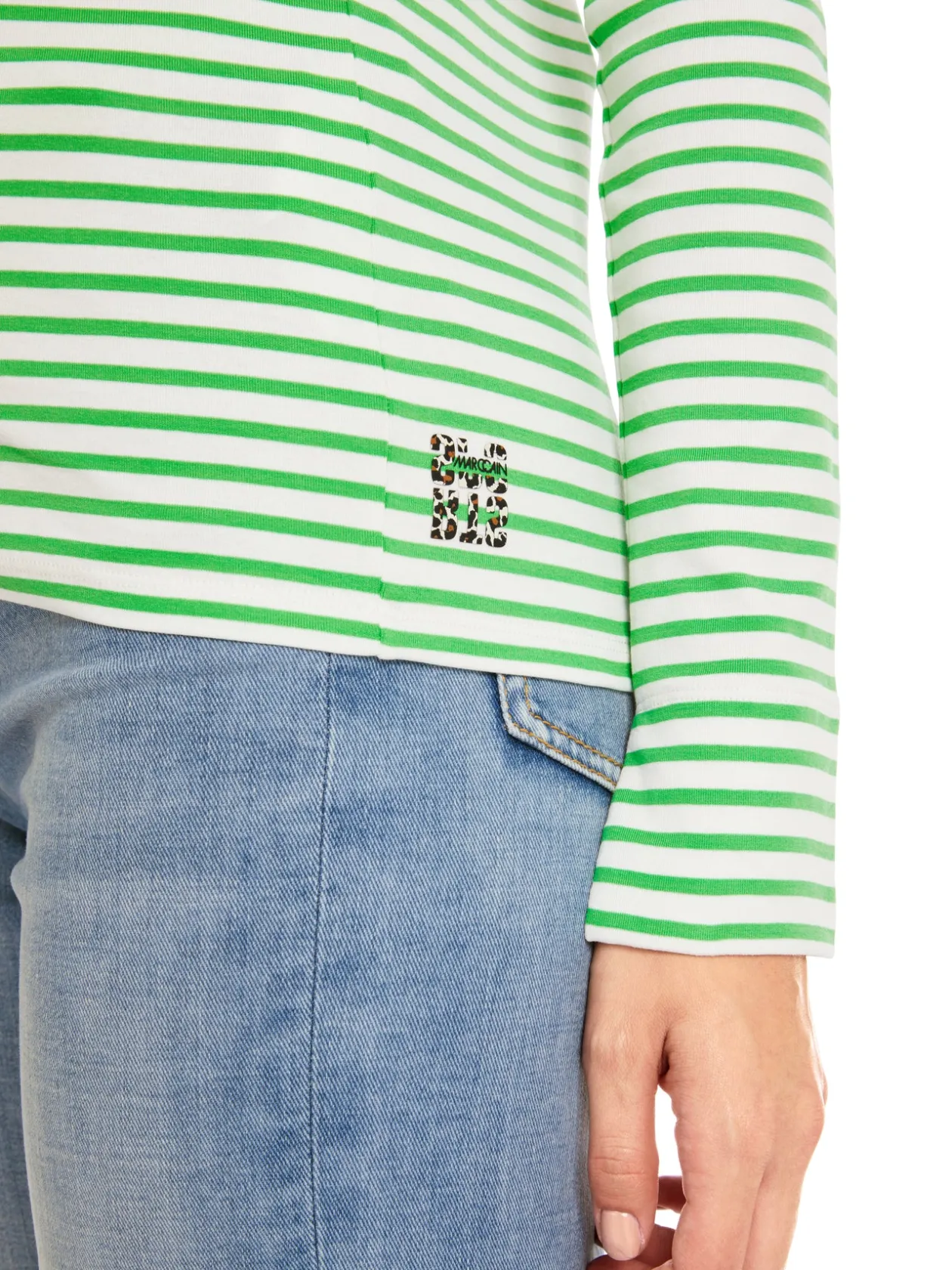 marc_cain_green_stipe_tsh_3.webp MARC CAIN Green Stipe t-Shirt Long Sleeve