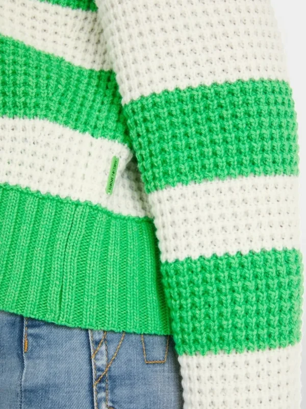 MARC CAIN Green Stripe Jumper