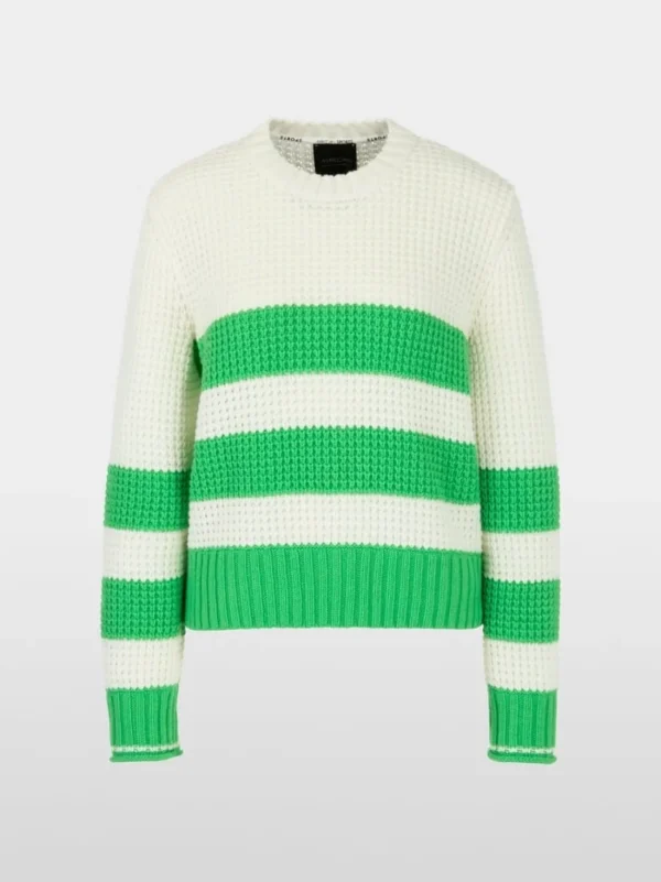 MARC CAIN Green Stripe Jumper