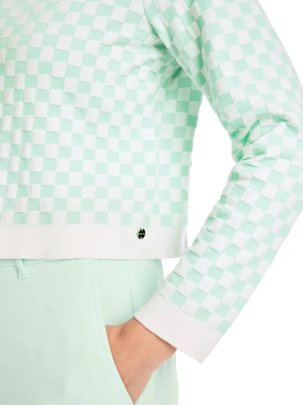 MARC CAIN Mint Check Cardigan