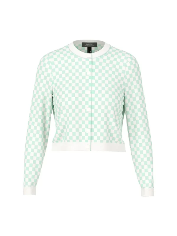 MARC CAIN Mint Check Cardigan