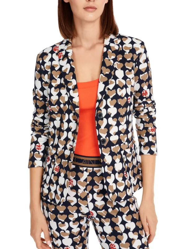 MARC CAIN Navy Jacket With Hearts