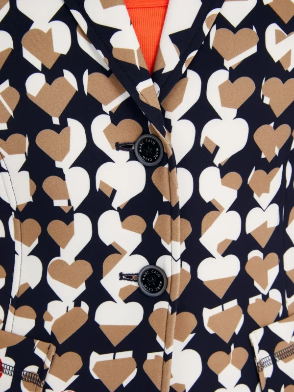 MARC CAIN Navy Jacket With Hearts