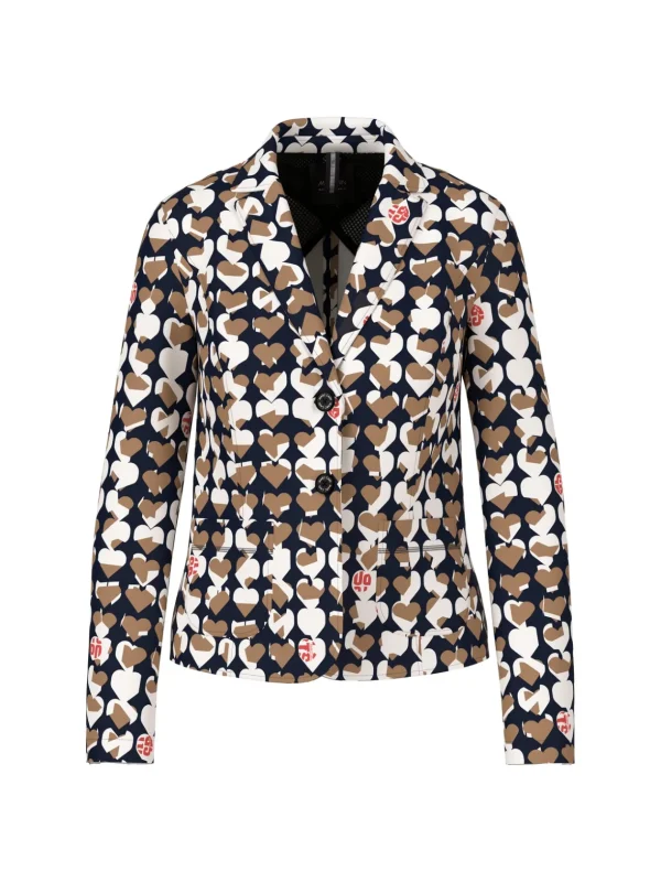 MARC CAIN Navy Jacket With Hearts