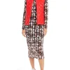 MARC CAIN Navy Midi Dress With Hearts