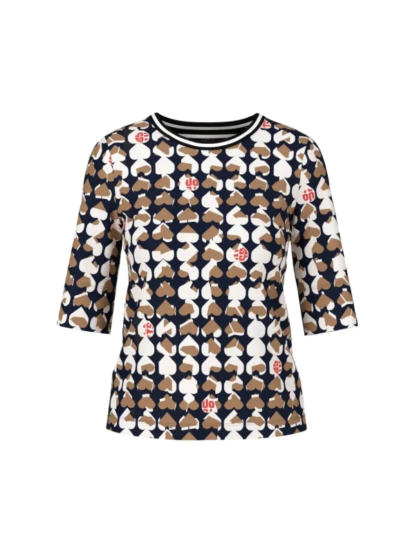 MARC CAIN Navy t-Shirt With Hearts