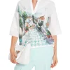 MARC CAIN Printed White Blouse