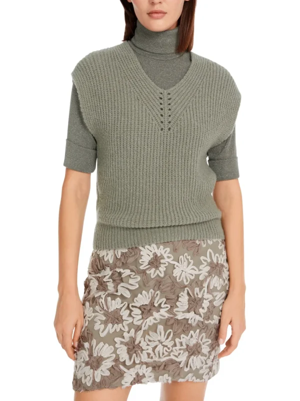 MARC CAIN Sage Green Sleeveless Jumper