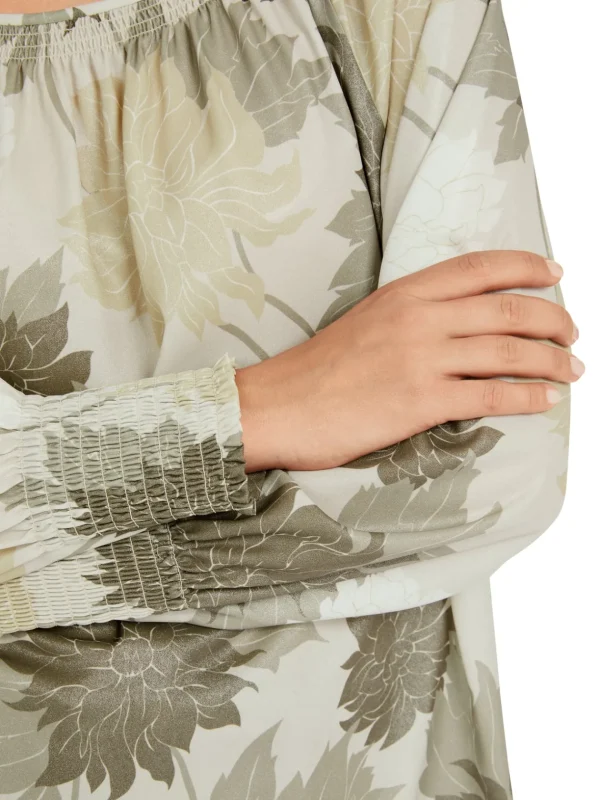 MARC CAIN Sage Green Slip on Floral Blouse