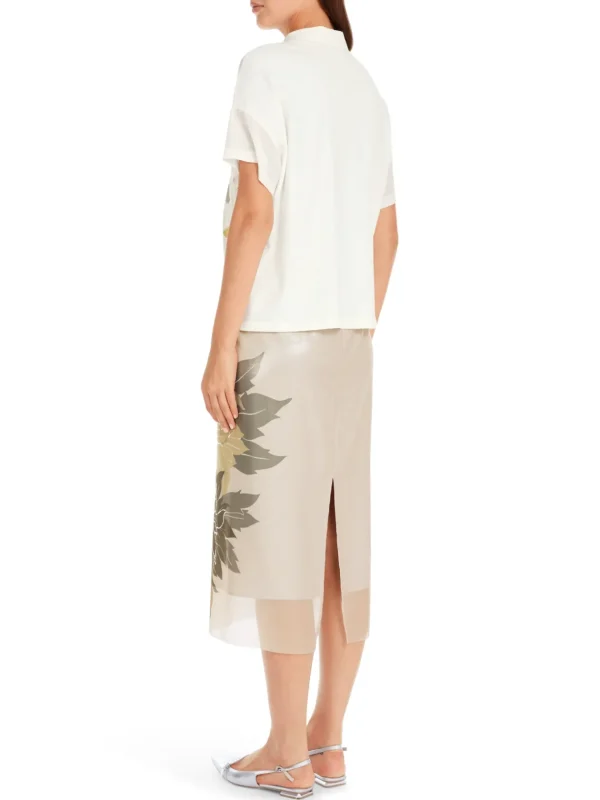 MARC CAIN Silk blouse with floral pattern
