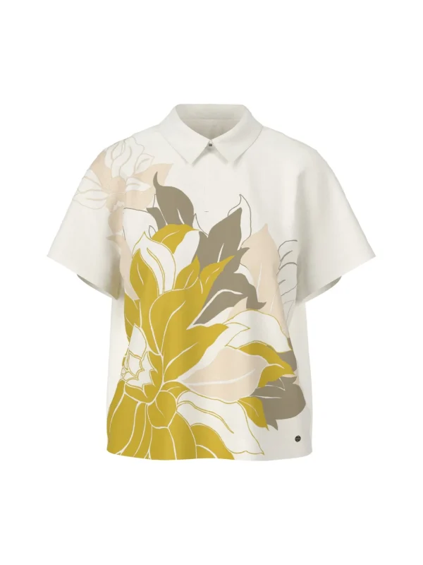 MARC CAIN Silk blouse with floral pattern