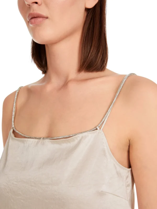MARC CAIN Top with rhinestone straps