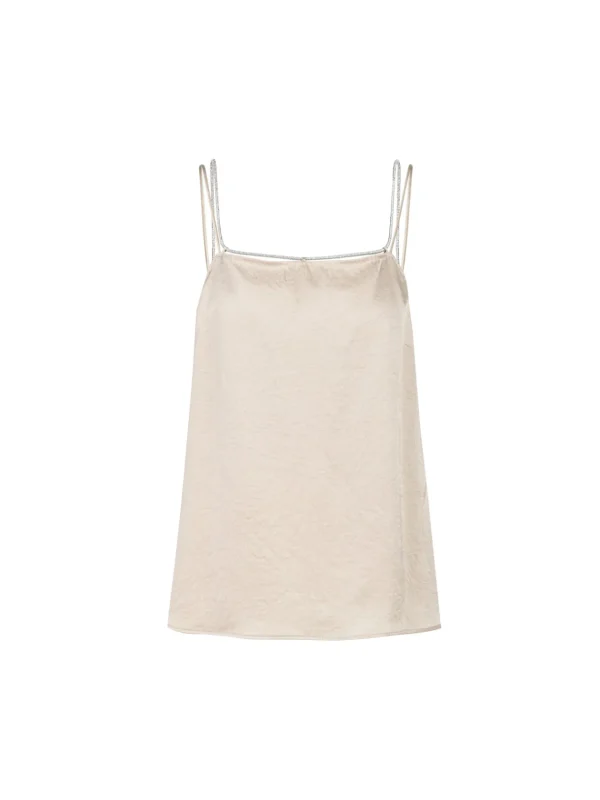 MARC CAIN Top with rhinestone straps