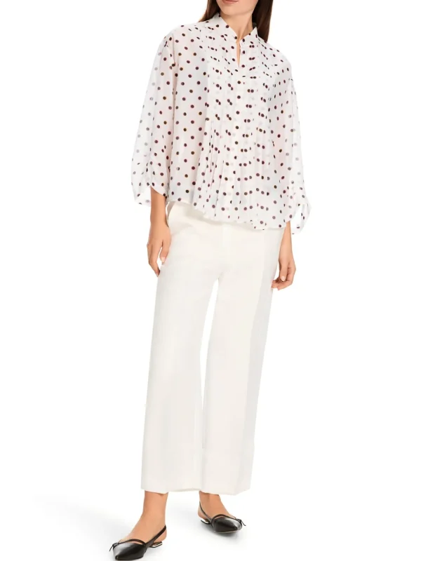 MARC CAIN White Blouse With Dots