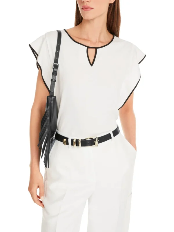 MARC CAIN White Blouse With Black Detail