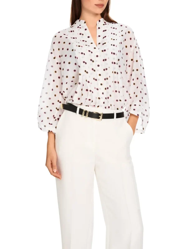 MARC CAIN White Blouse With Dots