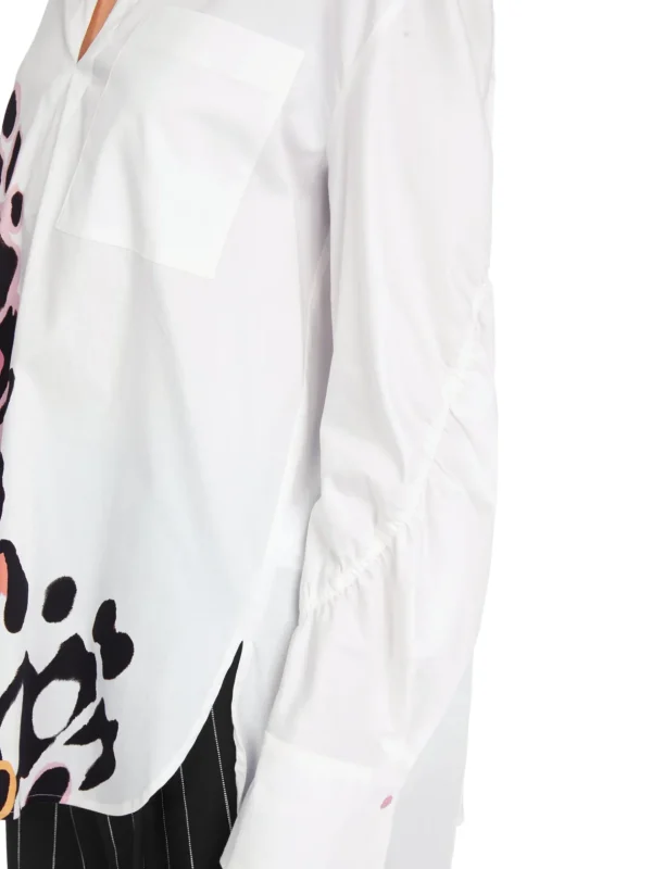 MARC CAIN White Blouse with Butterfly pattern