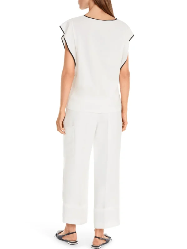 MARC CAIN White Blouse With Black Detail
