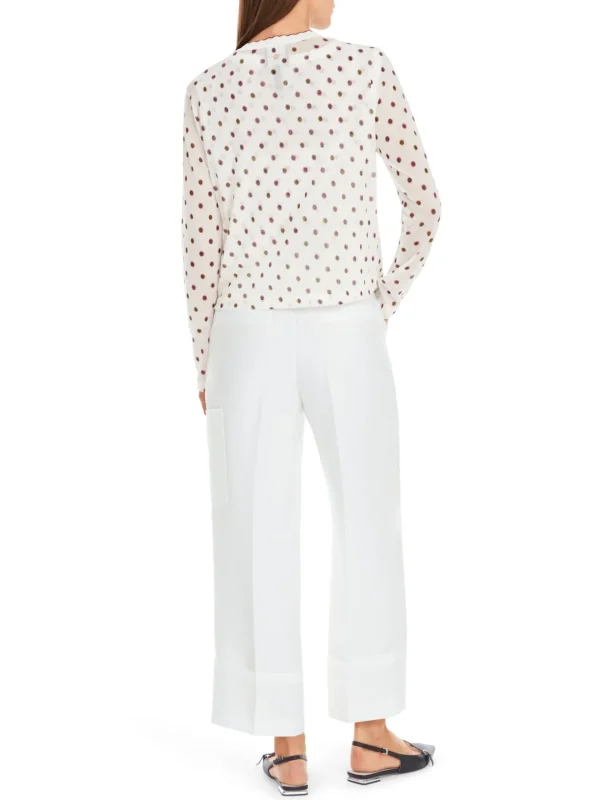 MARC CAIN White Cardigan With Red Spots
