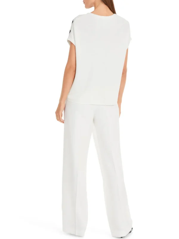 MARC CAIN White Top with Colourful Butterfly Design