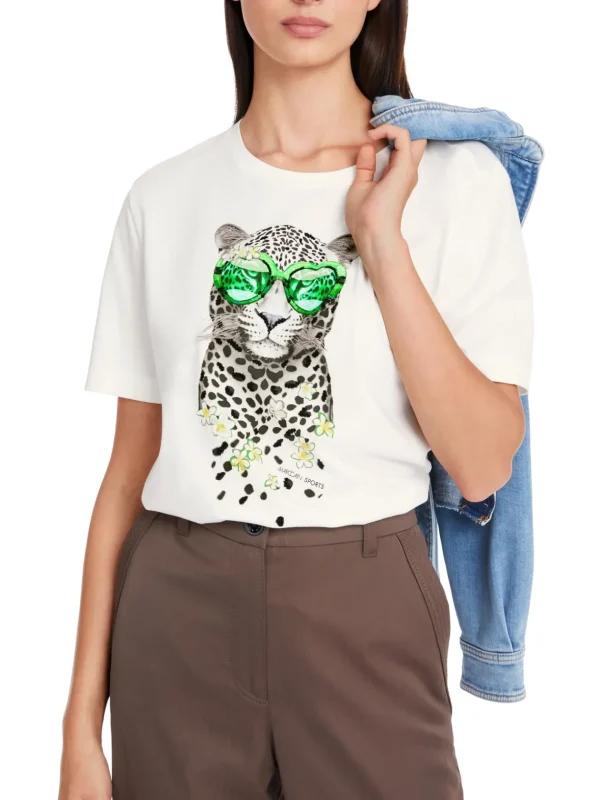 MARC CAIN White t-Shirt With Graphic