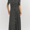 MARELLA Black & White Pokka Dot Dress
