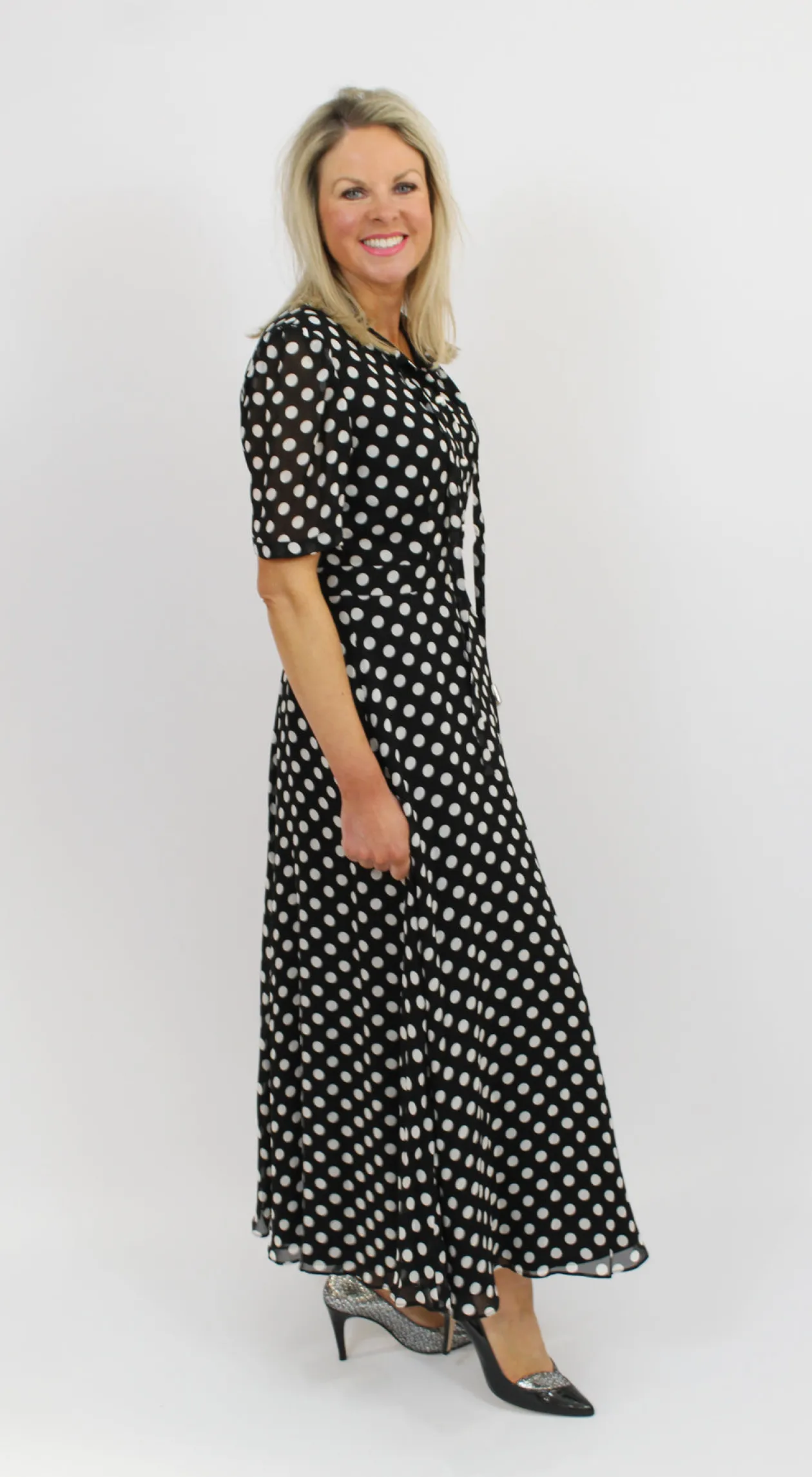 marella_black_amp_white_p_1.webp MARELLA Black & White Pokka Dot Dress