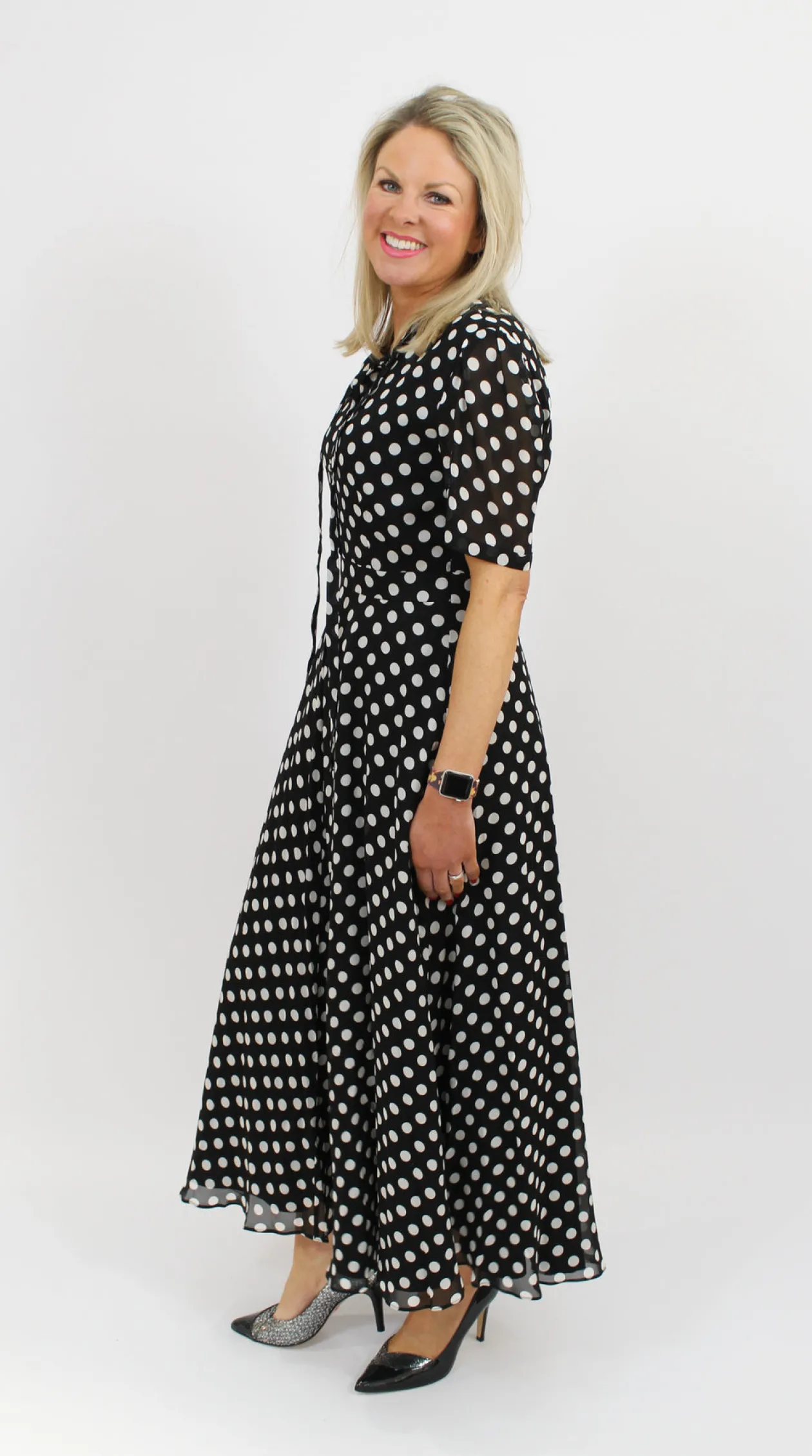 marella_black_amp_white_p_3.webp MARELLA Black & White Pokka Dot Dress