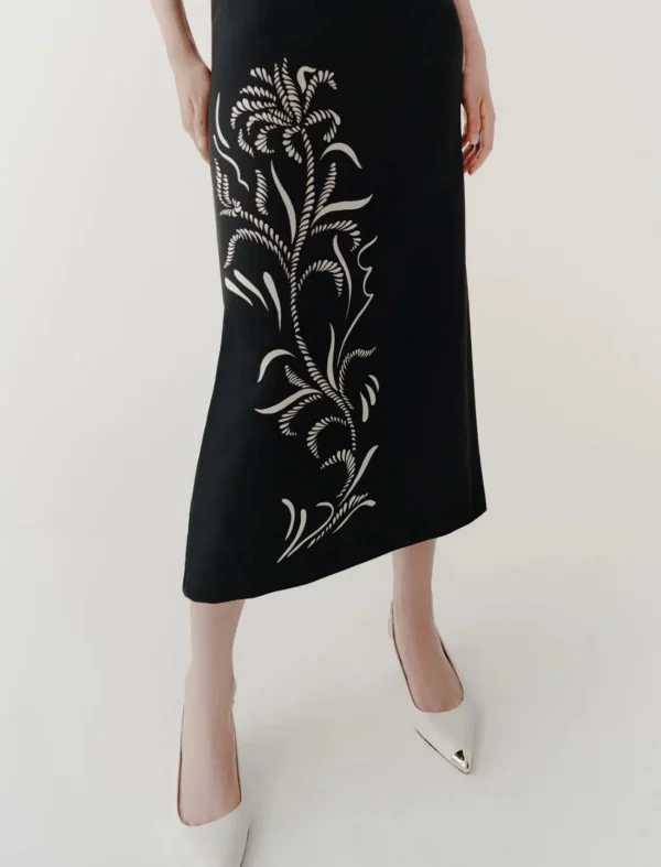 MARELLA Black Satin Sheath Dress